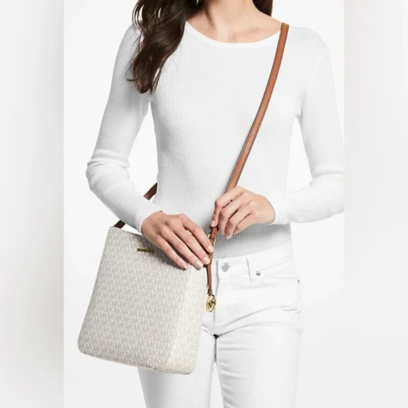 NWT Michael Kors Jet Set Large Messenger Bag - Picture 2 of 2